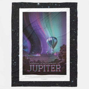 Jovian Aurora space destination vacation advert Fleece Blanket