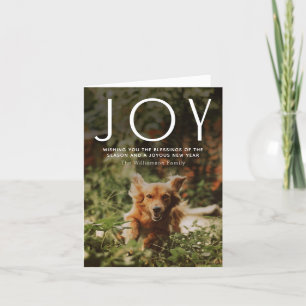 JOY 2 Photo Typography Christmas Holiday Card