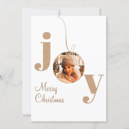 Joy Aesthetic Christmas New Year Photo Greeting  Invitation