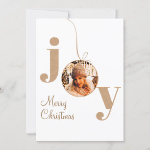 Joy Aesthetic Christmas New Year Photo Greeting  Invitation