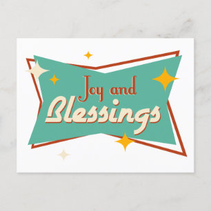 Joy and Blessings Holiday Postcard