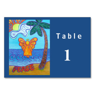 Joy and Peace Beach Angel Custom Table Cards