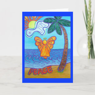 Joy and Peace Beach Angel Note or Greeting Cards