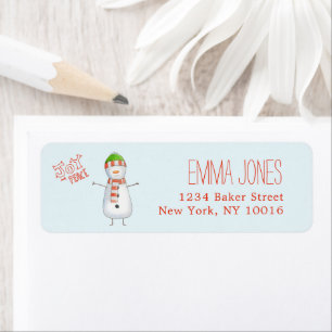 Joy and Peace Cute Snowman Christmas Label