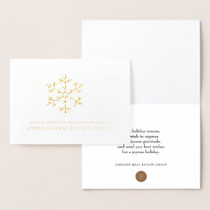 Joy and Snowflake Holiday Greetings Foil Card