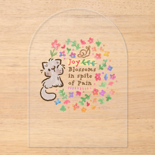 Joy Blossoms In Spite of Pain - Pebble the Grey Ki Acrylic Invitations