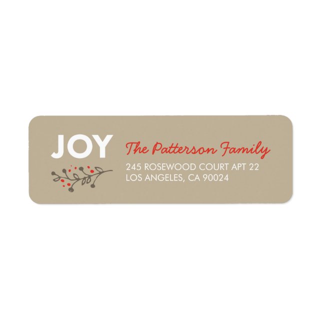JOY Branch | Modern Holiday Address Labels (Front)