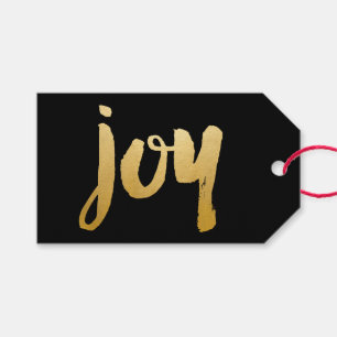 Joy brush script gift tags