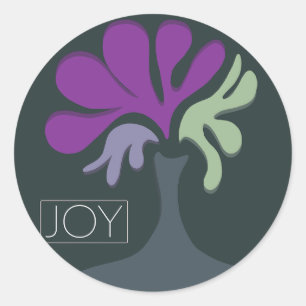 Joy Bubble Flowers Classic Round Sticker