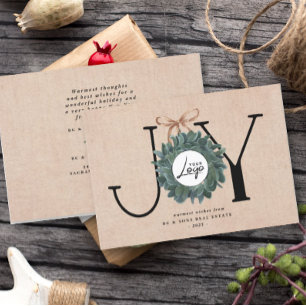 Joy Business Christmas Corporate Logo Holiday Card