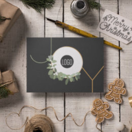 Joy Business Logo Happy Holidays No photo Holiday Card