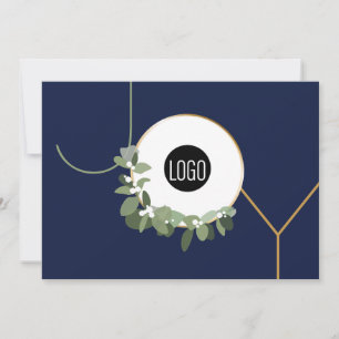 Joy Business Logo Happy Holidays Royal blue Holiday Card