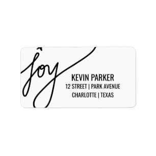 Joy Casual Black Typography Holiday Label