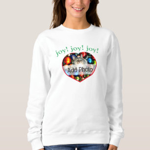 JOY! Cat Pet Photo Heart Sweatshirt