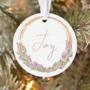Joy Christian Bible Verse Watercolor Christmas Ornament
