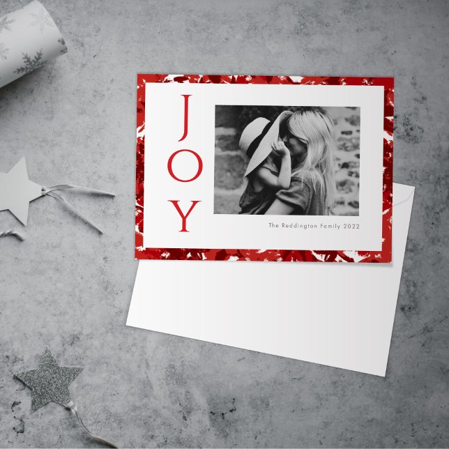 Joy Christmas Card Photo Red (Creator Uploaded)