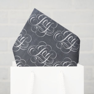 Joy - Christmas Chalkboard Calligraphy Lettering Tissue Paper