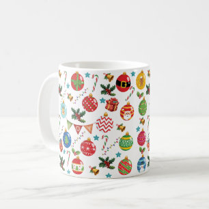 Joy Christmas, Christmas-Ball-Ornament pattern Coffee Mug