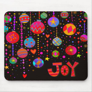 Joy Christmas Colourful Ornaments Inspirivity Mouse Pad