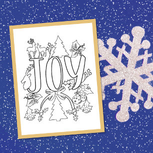 Joy Christmas Colouring Page Activity Card
