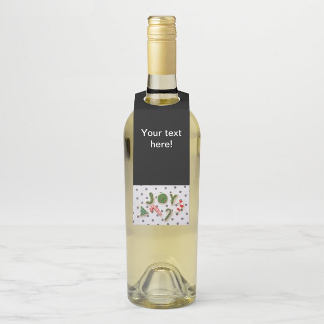 Joy Christmas cookies Bottle Tag (On Bottle)