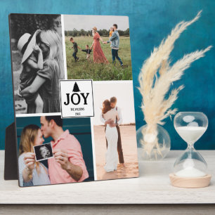 Joy Christmas Family Photo Collage Xmas  Plaque