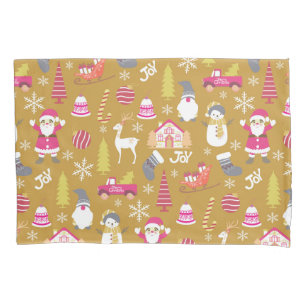 Joy Christmas Gold Pillowcase