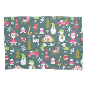 Joy Christmas Green Pillowcase