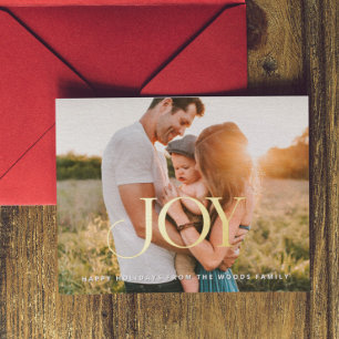 Joy Christmas Inspirational Photo Gold