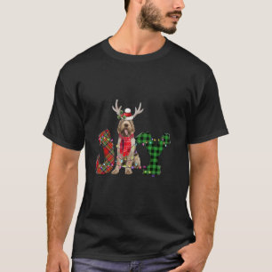 Joy Christmas Lights Spinone Italiano Dog Santa Ha T-Shirt
