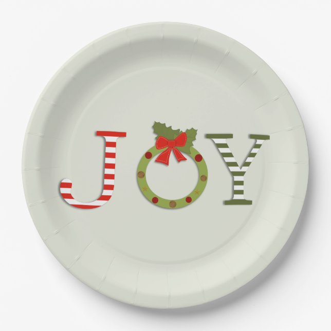 Joy - Christmas Paper Plate (Front)