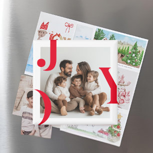 JOY Christmas Photo   Personalized Holiday  Magnet