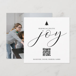 Joy Christmas Photo QR Code Personalised Business Holiday Card