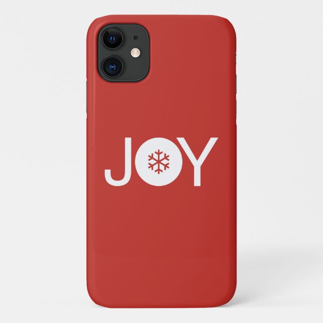 Joy Christmas Red iPhone 11 Case (Back)