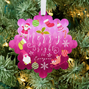 Joy Christmas Red Tree Decoration Card