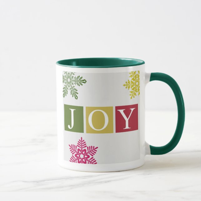 Joy Christmas Snowflakes Mug (Right)