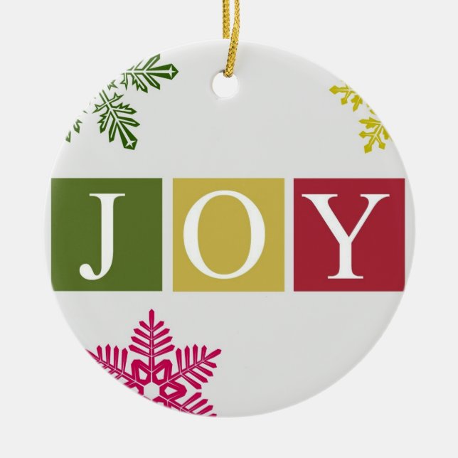 Joy Christmas Snowflakes Ornament (Front)