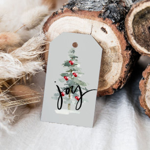 Joy Christmas Tree Gift Tags