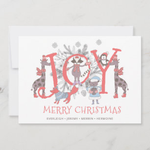 Joy Christmas Winter Animals Holiday