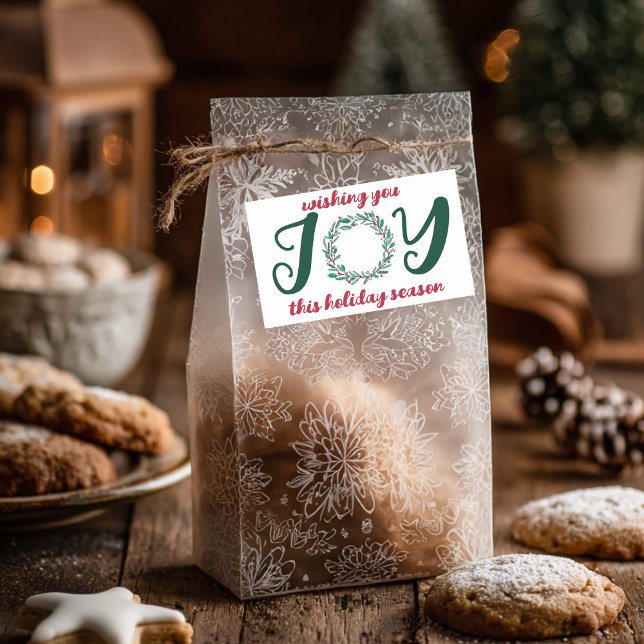 JOY Christmas Wreath Hand-Drawn CUSTOM  Rectangular Sticker (JOY Christmas Wreath Hand-Drawn CUSTOM Rectangular Sticker
)