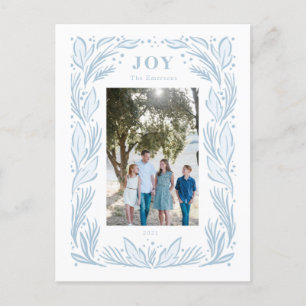 Joy Christmas Wreath Photo Postcard