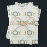 "Joy" Christmas Wreath Wrapping Paper Sheet<br><div class="desc">"Joy" Christmas Wreath design.</div>