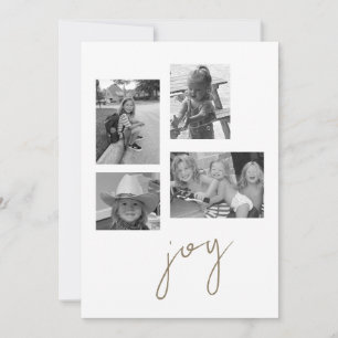 Joy Collage B/W Photo Flat Holiday Card