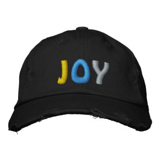 JOY Colorful Word Design Embroidered Hat