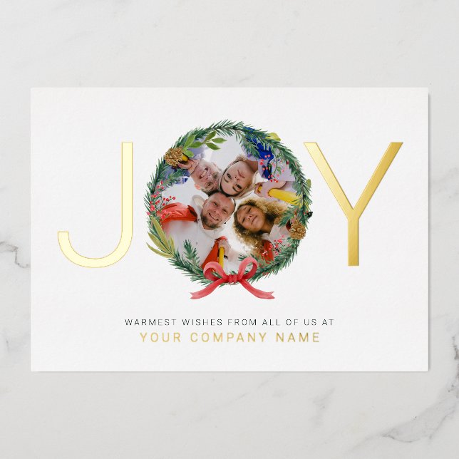 Joy Company Photo Christmas Wreath Business  (Front)