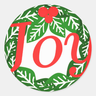 Joy Crhistmas Classic Round Sticker