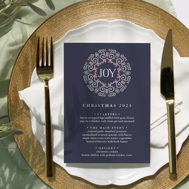 Joy | Custom Christmas Dinner Menu Invitation (Creator Uploaded)