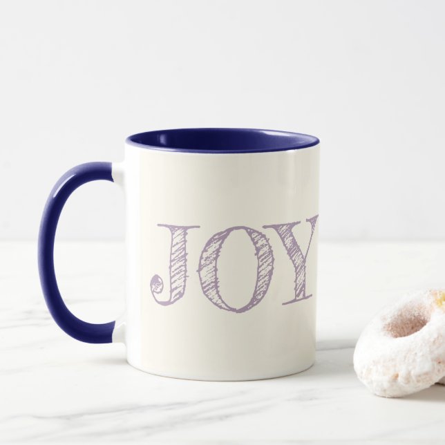 Joy Custom Colour Mug Christmas Holiday Gift Mug (With Donut)