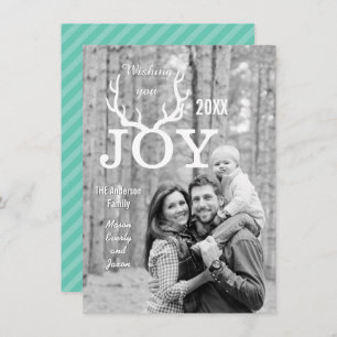 Joy Deer Antlers Holiday Christmas Any Colour Back