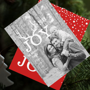 Joy Deer Antlers Holiday Christmas Any Colour Back